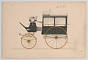 Design for Omnibus or Wagonette, no. 4130, Brewster & Co.  American, Pen and black ink, watercolor and gouache