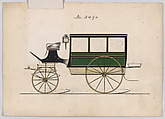 Design for Omnibus or Wagonette, no. 3490, Brewster &amp; Co. (American, New York), pen and black ink, watercolor and gouache with gum arabic