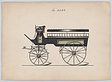 Design for Wagonette Break, no. 3526, Brewster & Co. American, Pen and black ink, watercolor and gouache with gum arabic
