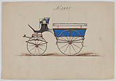 Wagonette #3895, Brewster & Co. American, Graphite, pen and black ink, watercolor and gouache, with gum arabic