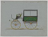 Design for Omnibus or Wagonette, no. 3956, Brewster &amp; Co. (American, New York), Pen and black ink, watercolor and gouache, with gum arabic