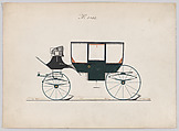 Coach #3022, Brewster & Co.  American, Pen and black ink, watercolor and gouache with gum arabic