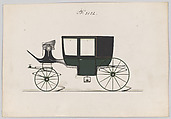 Coach #3132, Brewster & Co.  American, Pen and black ink, watercolor and gouache with gum arabic and metallic ink