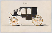 Coach #3457, Brewster & Co. American, Pen and black ink, watercolor and gouache