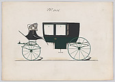 Coach #3058, Brewster & Co.  American, Pen and black ink, watercolor and gouache, gum arabic anc metallic ink