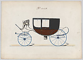 Coach #3029, Brewster & Co.  American, Pen and black ink, watercolor and gouache, with gum arabic and metallic ink