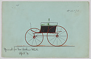 Design for Dog Cart or 2 Wheeler, no. 4076, Brewster & Co.  American, Pen and black ink, watercolor and gouache with gum arabic