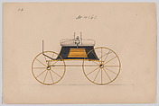 Side Bar Game Cart, #4161, Brewster & Co. American, Pen and black ink, watercolor and gouache with gum arabic