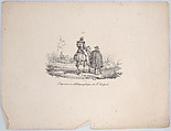 Wounded Infantryman Being Driven on a Horse by aTraveller, Horace Vernet French, Lithograph; second state of three