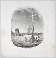 The Cross of the Sailors–Dieppe, Horace Vernet French, Lithograph; only state