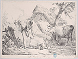 Cooking at the Bivouac, Horace Vernet French, Lithograph; only state