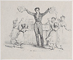 The Little Musicians–Portrait of the Pianist Moscheles, Horace Vernet French, Lithograph; first state of three