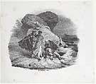 Shipwrecked Victim Thrown onto the Shore of Pourville, Horace Vernet French, Lithograph; only state