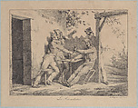 The Reconciliation, Horace Vernet French, Lithograph; only state