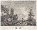 The Fishermen with their Lines, Joseph Vernet  French, Engraving; first state of two