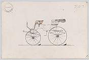 Design for 2 seat Phaeton, no. 3041a, Brewster & Co.  American, Pen and black ink, watercolor and gouache