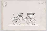 Design for Park Phaeton, no. 3043a, Brewster & Co.  American, Pen an black ink, watercolor and gouache