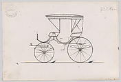 Design for Park Phaeton, no. 3067a, Brewster & Co. American, Graphite, pen and black ink, watercolor and gouache
