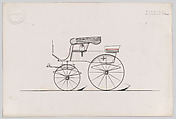 Design for Stanhope Phaeton, no. 3078a, Brewster & Co.  American, Pen and black ink, watercolor and gouache