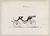 Design for 2 seat Cabriolet Phaeton, no. 3119, Brewster & Co.  American, Pen and black ink, watercolor and gouache