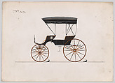 Design for Park Phaeton, no. 3214, Brewster & Co. American, Pen and black ink, watercolor and gouache with gum arabic