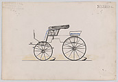 Design for Stanhope Phaeton, no. 3309a, Brewster & Co. American, Graphite, pen and black ink, watercolor and gouache