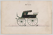 Design for Stanhope Phaeton, no. 3316, Brewster & Co. American, Graphite, pen and black ink, watercolor and gouache with gum arabic