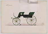 Design for 2 seat Phaeton, no. 3321, Brewster &amp; Co. (American, New York), Pen and black ink, watercolor and gouache