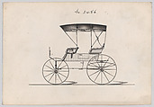 Design for Extension Top Park Phaeton, no. 3486, Brewster & Co. American, Pen and black ink