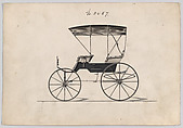 Design for Extension Top Park Phaeton, no. 3487, Brewster & Co. American, Pen and black ink, watercolor and gouache with gum arabic