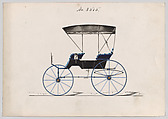 Design for Extension Top Park Phaeton, no. 3515, Brewster & Co. American, pen and black ink, watercolor and gouache, with gum arabic and gold ink