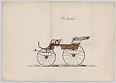 Design for 2 seat Phaeton, no. 3564, Brewster & Co. (American, New York), Pen and black ink, watercolor and gouache with gum arabic