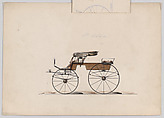 Design for 2 seat Phaeton, no. 3564, Brewster &amp; Co. (American, New York), Pen and black ink, watercolor and gouache with gum arabic
