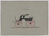 Design for Stanhope Phaeton, no. 3580, Brewster & Co. American, Pen and black ink, watercolor and gouache with gum arabic