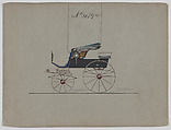 Design for Stanhope Phaeton, no. 3674, Brewster & Co. (American, New York), Pen and black ink, watercolor and gouache with gum arabic