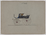 Design for Stanhope Phaeton, no. 3674, Brewster &amp; Co. (American, New York), Pen and black ink, watercolor and gouache with gum arabic