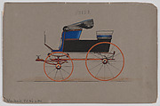 Mail Phaeton # 3922, Brewster & Co.  American, Pen and black ink watercolor and gouache