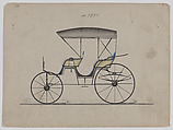 Design for Park Phaeton, no. 3950, Brewster & Co.  American, Pen and black ink, watercolor and gouache