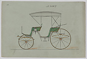 Design for Park Phaeton, no. 4027, Brewster & Co. American, Pen and black ink, watercolor and gouache