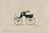 Design for Stanhope Phaeton, no. 3244, Brewster & Co. American, Pen and black ink, watercolor and gouache with gum arabic