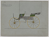 Two-seat Phaeton #3938, Brewster & Co. (American, New York), Pen and black in, watercolor and gouache with gum arabic