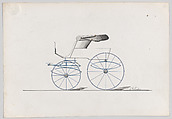 Design for Stanhope Phaeton, Brewster & Co. American, Pen and black ink, watercolor and gouache with metallic ink