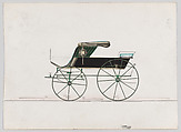 Design for Stanhope Phaeton, Brewster & Co.  American, Pen and black ink, watercolor and gouache with gum arabic