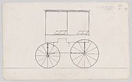 Design for Canopy Top Wagon, Brewster & Co.  American, Pen and black ink