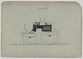 Design for Dog Cart Phaeton, no. 4002, Brewster & Co.  American, Pen and black ink, watercolor and gouache with gum arabic