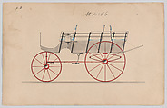 Slat Side Phaeton #4156, Brewster & Co. American, Pen and black ink watercolor and gouache
