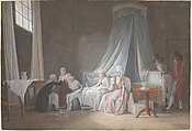 Madame Royale Cared for by Doctor Brunier, January 24, 1793, Jean-Baptiste Mallet French, Gouache