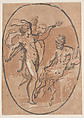 The contest between Apollo and Marsyas, Niccolò Vicentino (Italian, active ca. 1510–ca. 1550), Chiaroscuro woodcut from four blocks in brown