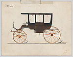 Design for 6 seat Rockaway, no. 3053, Brewster &amp; Co. (American, New York), Pen and black ink, watercolor and gouache with gum arabic