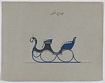 Design for Drop Center Cabriolet Sleigh, no. 3738, Brewster & Co.  American, Pen and black ink, watercolor and gouache with gum arabic